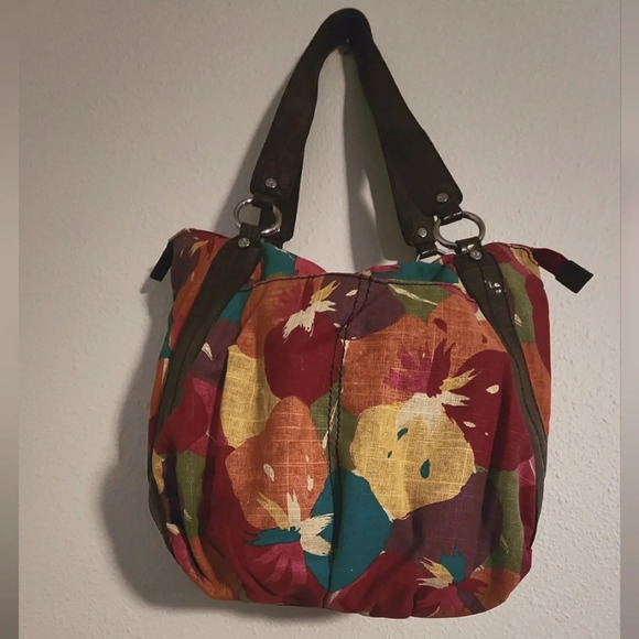 Relic Canvas Floral Hobo Crescent Handbag Double Shoulder Strap Tote Bag. - Picture 1 of 12